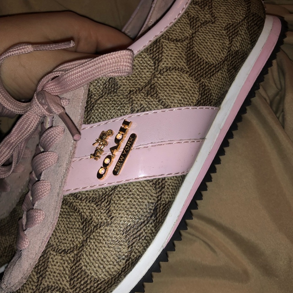 Blush pink coach shoes